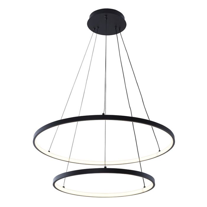 Design lampa wisząca czarna, Kubra, 50W, regulowana ciepła do zimnej bieli LED