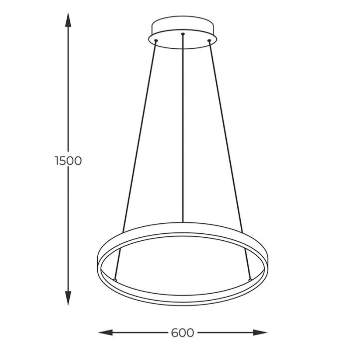Design lampa wisząca czarna, Kubra, 28W, regulowana ciepła do zimnej bieli LED