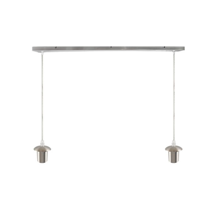 Aluminiowa lampa wisząca bez abażur chromowana, Rika