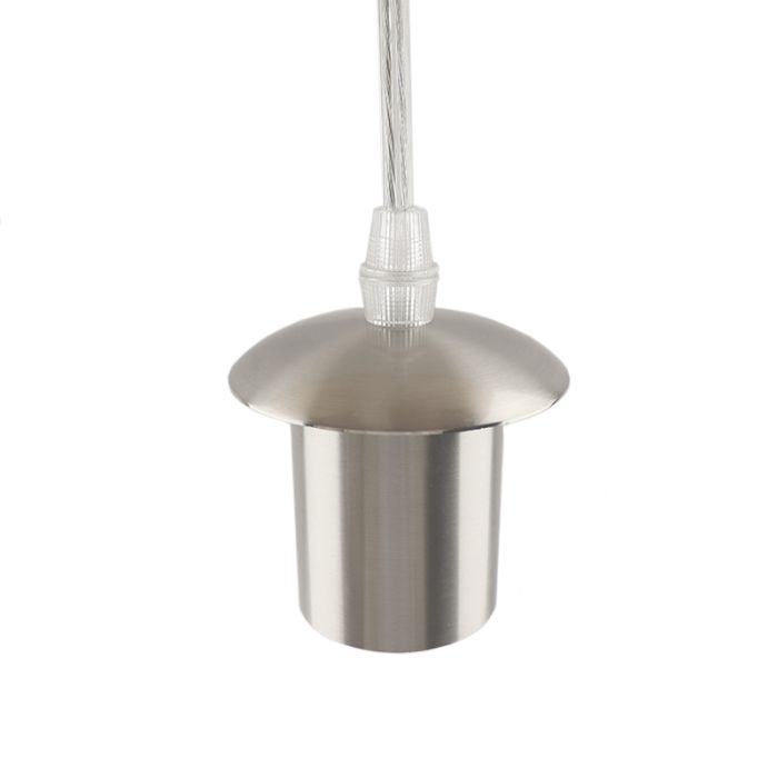 Aluminiowa lampa wisząca bez abażur chromowana, Rika