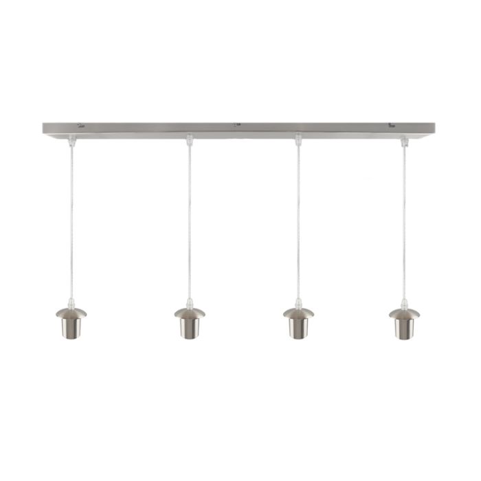 Aluminiowa lampa wisząca bez abażur chromowana, Rika