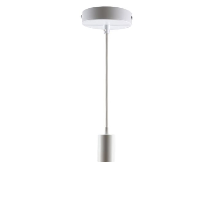 Aluminiowa lampa wisząca bez abażur biała, Rika
